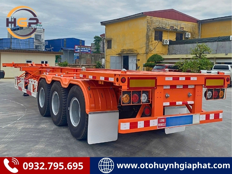 Sơ mi rơ mooc cổ cò 45 feet xác nặng CIMC HUAJUN