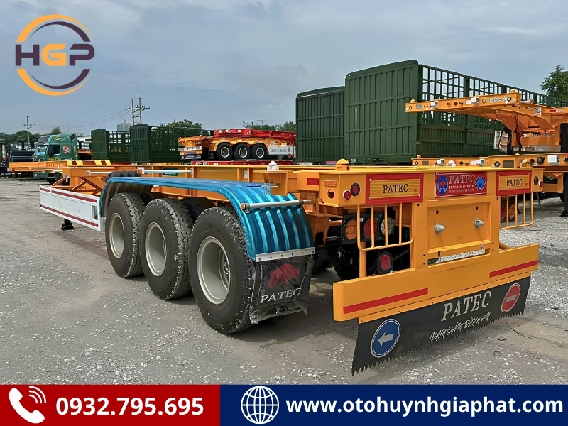 Rơ mooc cổ cò 45 feet dài 14.3m Xinhongdong lốp 12.00R20